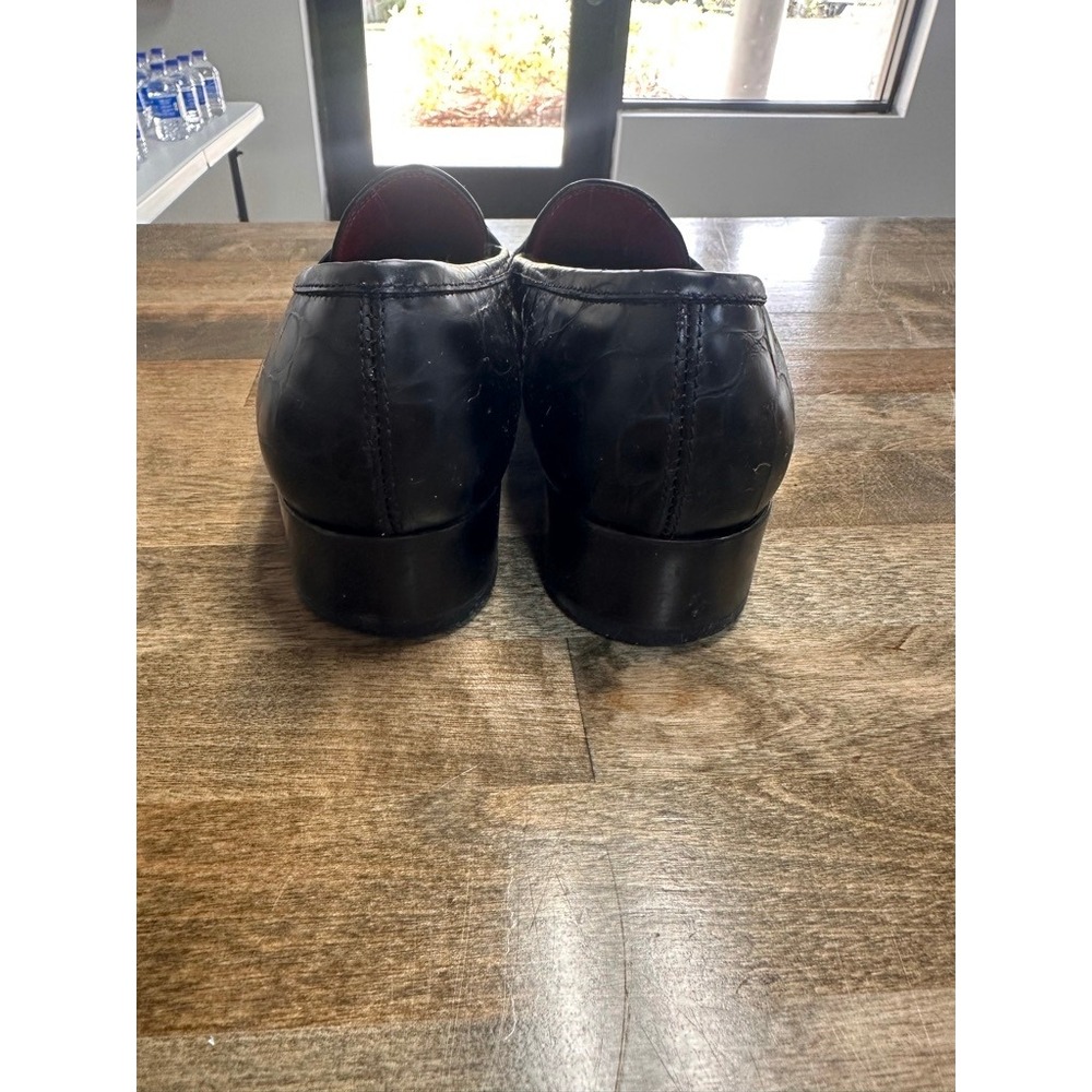 Salvatore Ferragamo Sport Black Croc Embossed Gancini Bit Loafers 7 3A Narrow - Picture 4 of 9